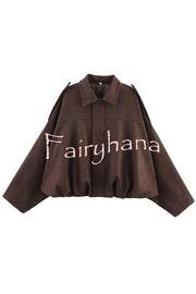 Fashion Lapel Long-sleeved Casual Bomber Jacket