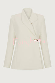 Exquisite and Fashionable Stand Lapel Neck Metal Button Long Sleeve Blazer