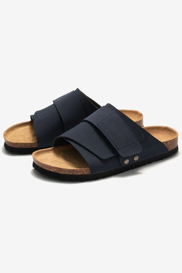 Frosted Leather Beach Slip-on Sandals