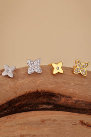 Fashionable Diamond Four-leaf Clover Earrings
