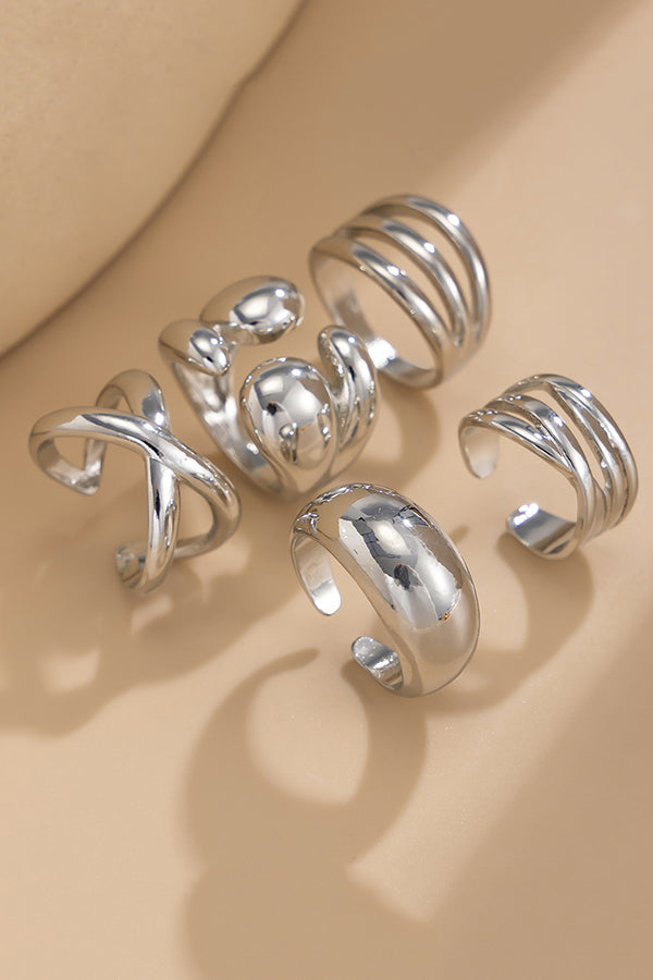 Geometric Cross Open Ring