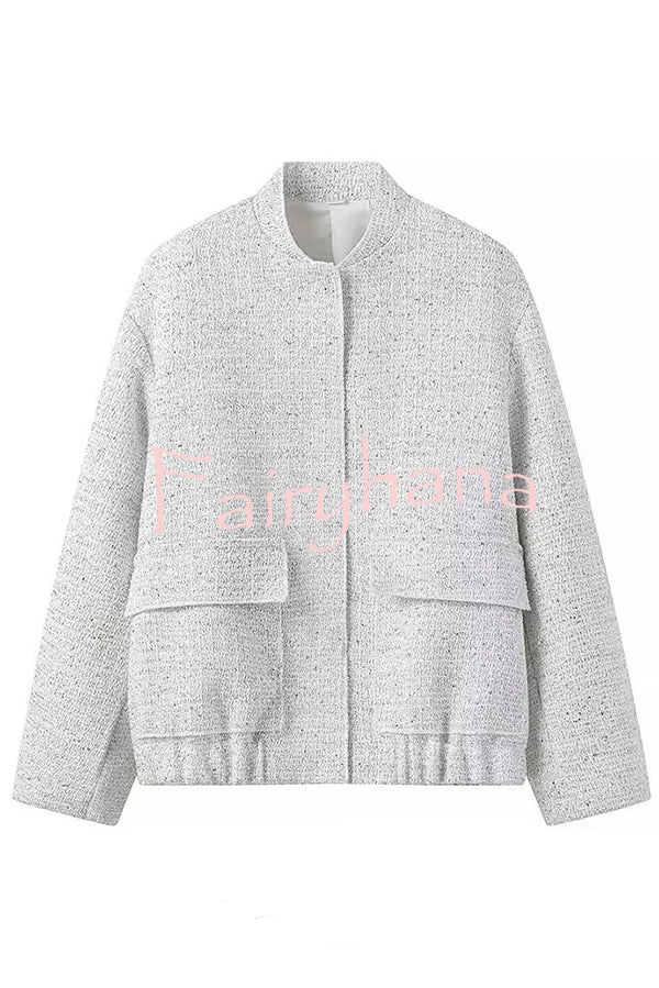 Fashion Sequin Long Sleeve Casual Pocket Loose Jacket