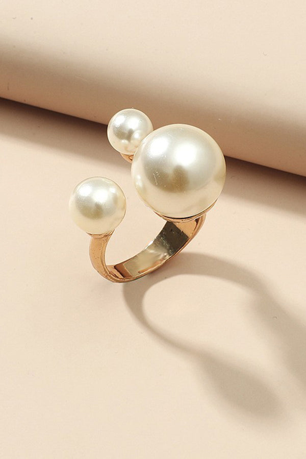 Fashion Imitation Pearl Metal Ring