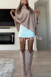 Women Cashmere Knit Shrug Bolero Side Button Detail Lightweight Shawl  Poncho