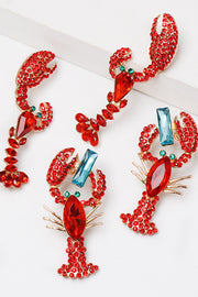 Fashionable Diamond Lobster-shaped Holiday Earrings