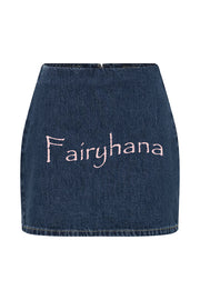 Modern Flavor Denim High Rise Back Zipper A-line Stretch Mini Skirt