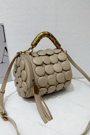 Cylindrical Classic Button Handmade Shoulder Bag