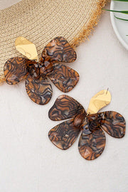 Vintage Acrylic Leopard Petal Earrings