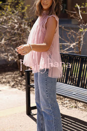 Light and Cute Tulle Lace Inner Wear High Neck Cape Top