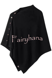 Women Cashmere Knit Shrug Bolero Side Button Detail Lightweight Shawl  Poncho