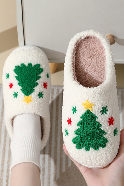 Christmas Cartoon Pattern Warm Cotton Slippers