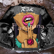 Halloween Print Long Sleeve Denim Jacket