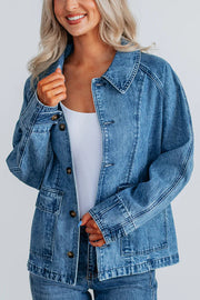 Stylish Single-breasted Casual Pocket Denim Jacket