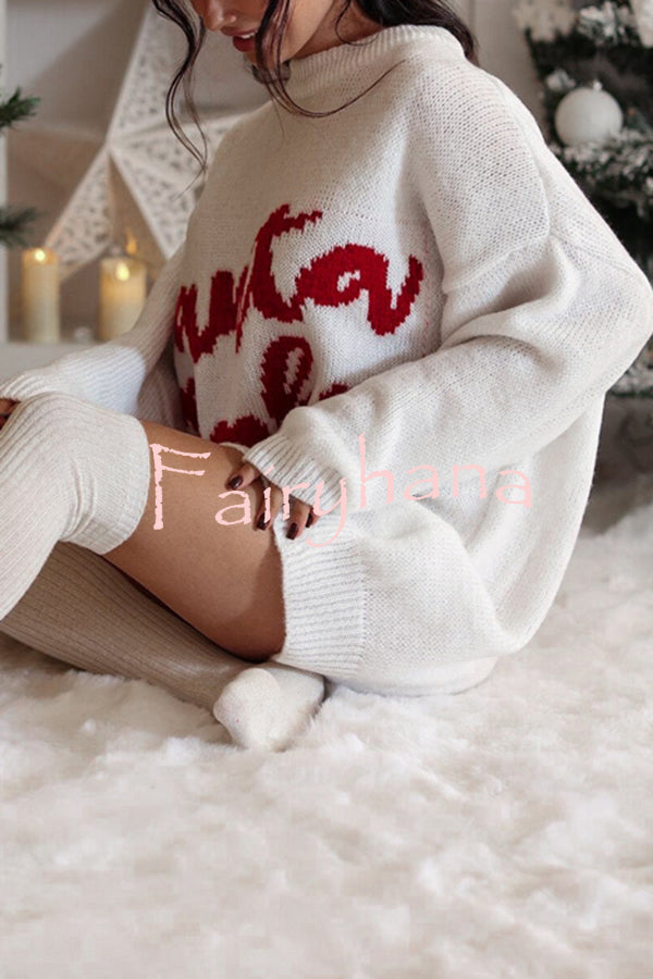 Santa Baby Loose-fitting Long-sleeved Mid-length Knit Sweater