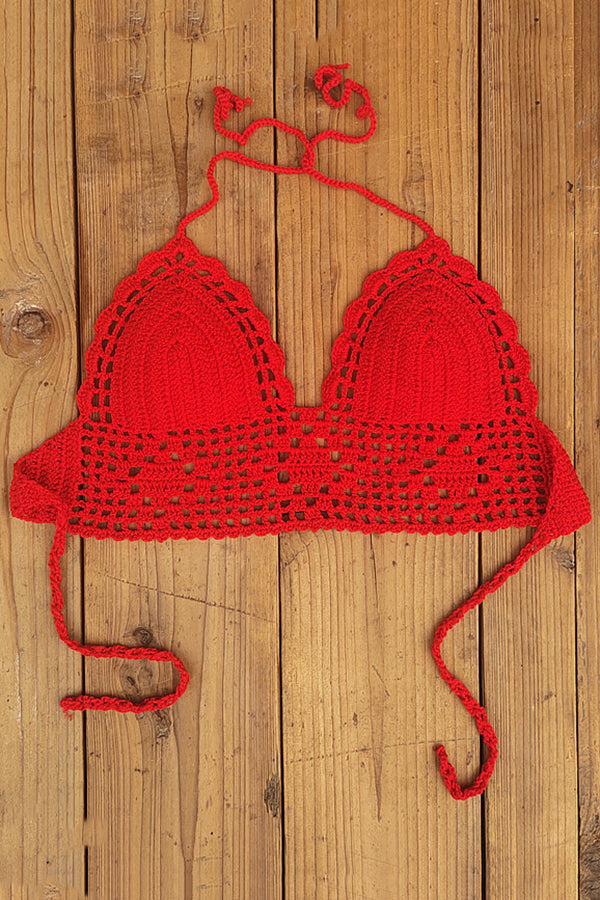 Solid Color Sexy Halterneck Knitted Vest