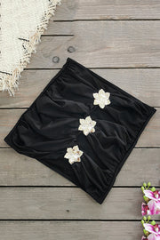 Sun and Sea Hollow Metal Flower Decoration Stretch Mini Skirt