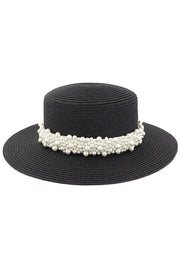 Pearl Embellished Beach Hat
