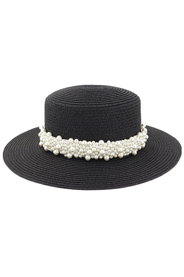 Pearl Embellished Beach Hat