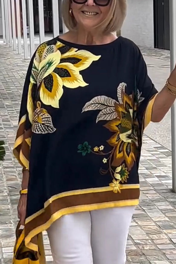 Unique Printed Casual Half Sleeve Loose Top