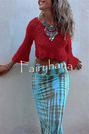 Sunny Meadow Crop Knit Cover-up Top