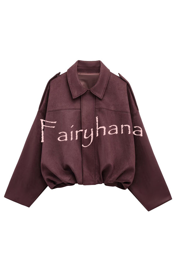 Fashion Lapel Long-sleeved Casual Bomber Jacket