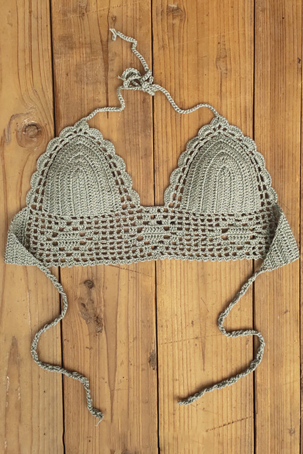 Solid Color Sexy Halterneck Knitted Vest