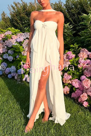 Resort Style Romantic Ruffles Open Back Stars Decorated Beach Maxi Dress