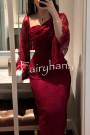 Fashionable Hollow Lace Elegant Slim Hot Diamond Maxi Dress