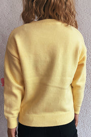 Sweet Bow-knot Casual Round Neck Long-sleeved Knit Sweater