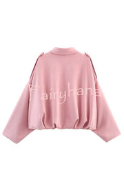 Fashion Lapel Long-sleeved Casual Bomber Jacket