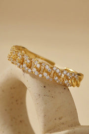 Simple Diamond Open Ring