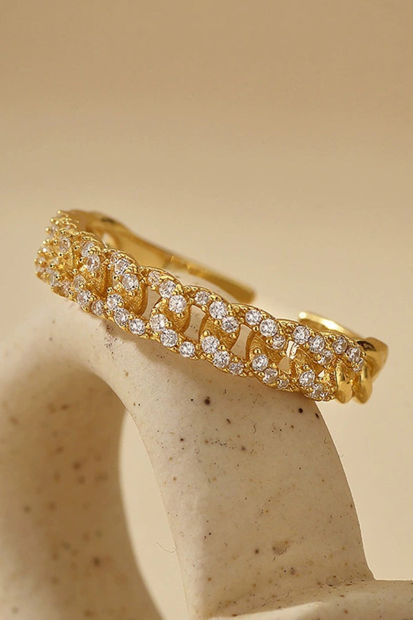 Simple Diamond Open Ring