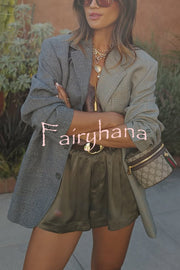 Ready for Fall Plaid Contrast Color Long Sleeve Pocket Lapel Boyfriend Blazer