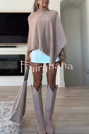 Women Cashmere Knit Shrug Bolero Side Button Detail Lightweight Shawl  Poncho