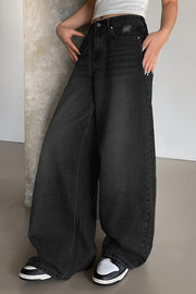 Fashion Ripped Loose Casual Pocket Wide-leg Jeans