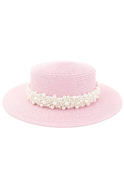 Pearl Embellished Beach Hat