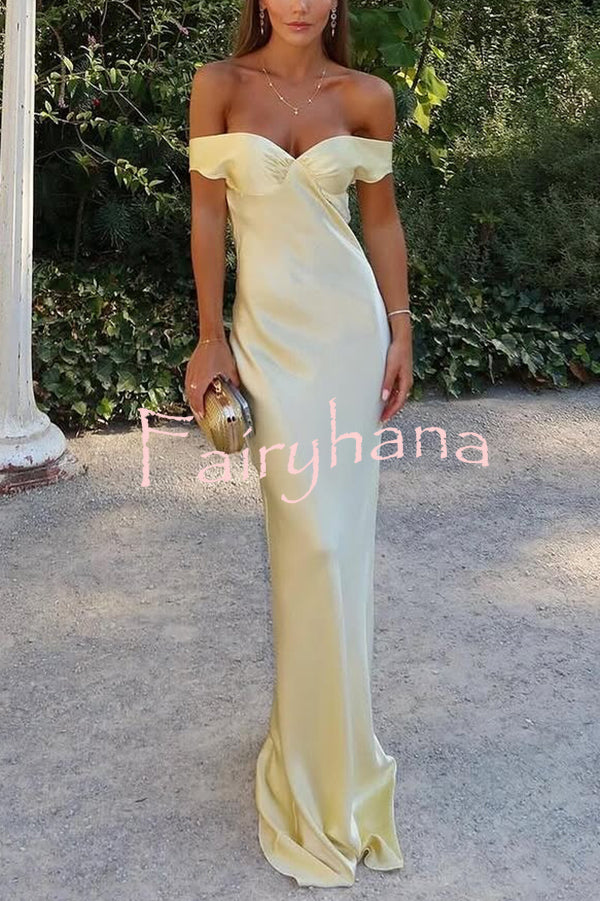Solid Color Sexy Off-shoulder Backless Slim Maxi Dress