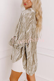 Solid Color Velvet Light-sensitive Drape Loose Shirt
