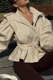 Stylish Long-sleeved Belted Casual Loose Jacket