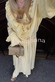 Solid Elastic Waist Drawstring Maxi Skirt