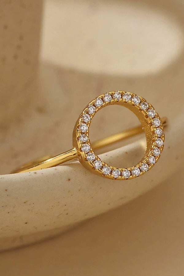 Simple Diamond Open Ring