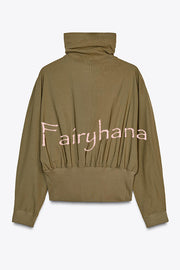 Fashionable High-neck Long-sleeved Zippered Simple Jacket