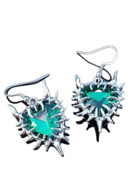 Fashionable Thorn Heart Gemstone Earrings