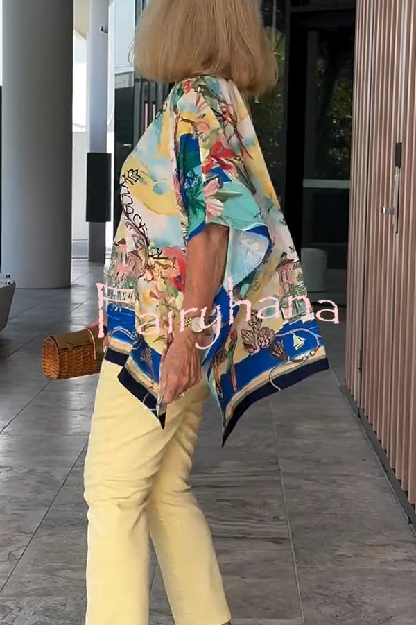 Unique Printed Casual Half Sleeve Loose Top