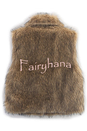 Stylish Collared Sleeveless Short Faux Fur Vest