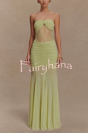Fashion Lace Splicing Sexy Sleeveless Off-shoulder Slim Maxi Dress