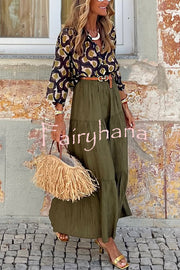 Solid Color Splicing Casual Vacation Maxi Skirt