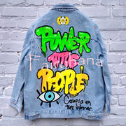 Halloween Print Long Sleeve Denim Jacket
