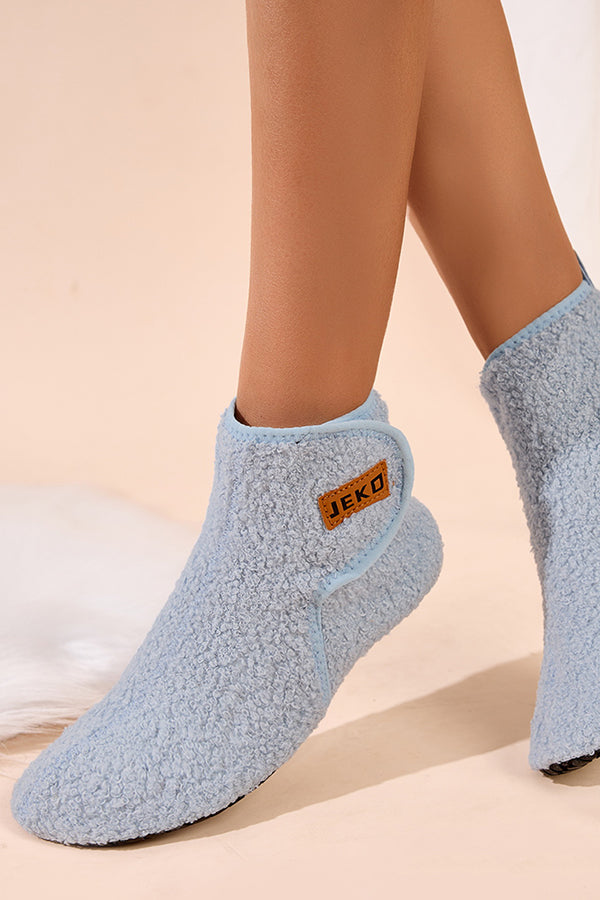 Fashionable Velcro Home Non-slip Plush Warm Snow Boots