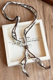 Vintage Pull-out Silk Scarf Beaded Necklace